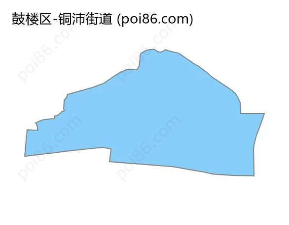 铜沛街道边界地图