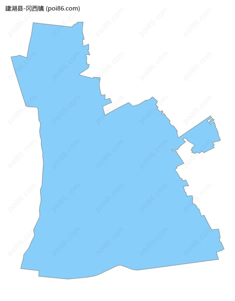 冈西镇边界地图