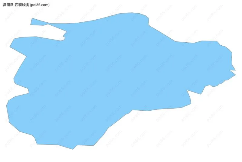 四面城镇边界地图