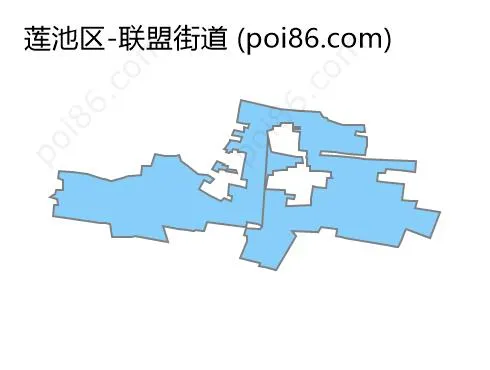 联盟街道边界地图
