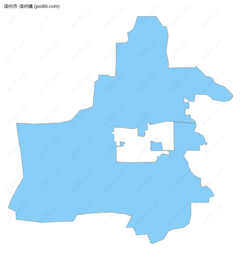 滦州镇边界地图