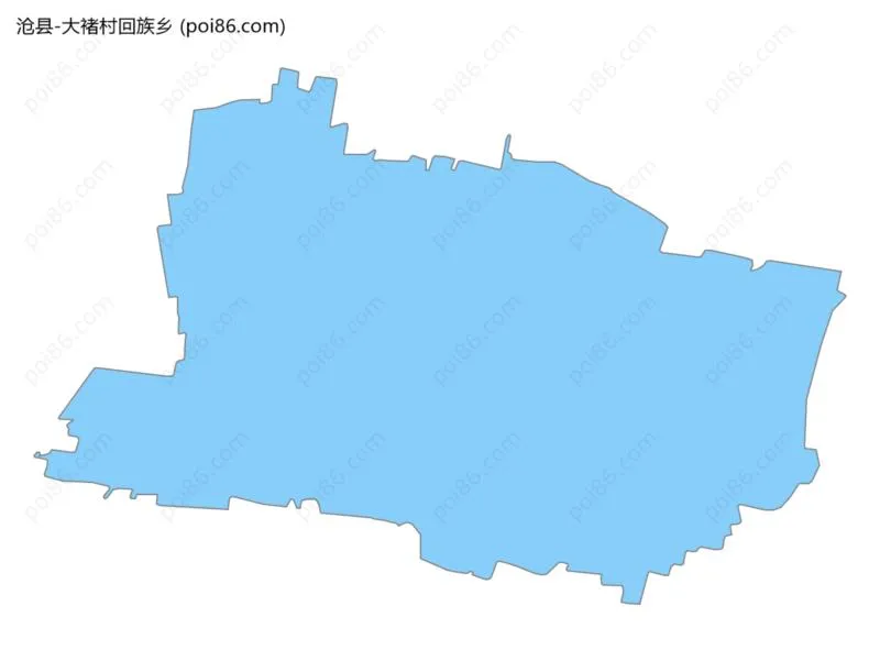 大褚村回族乡边界地图