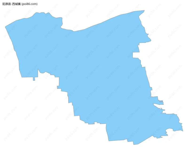 西城镇边界地图