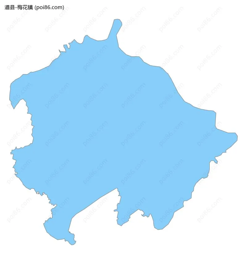 梅花镇边界地图