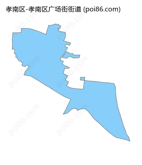 孝南区广场街街道边界地图
