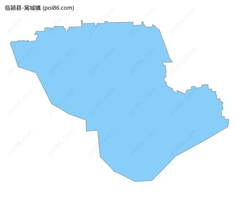 窝城镇边界地图