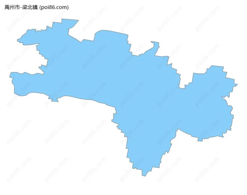 梁北镇边界地图