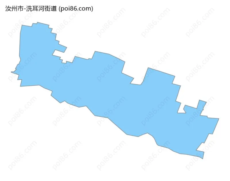 洗耳河街道边界地图