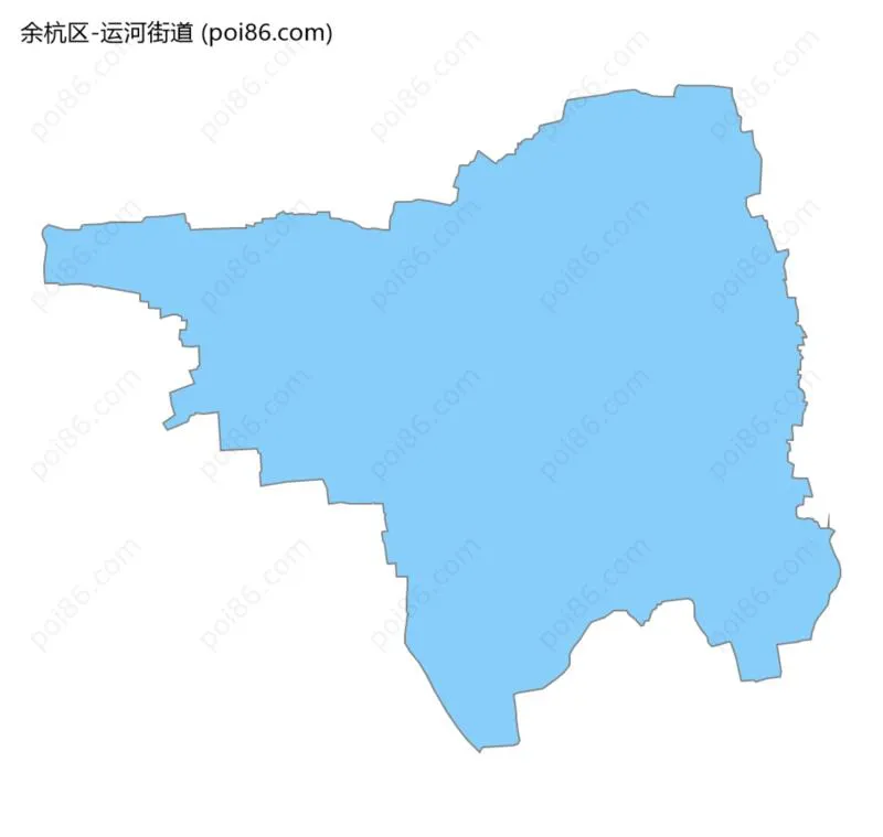 运河街道边界地图