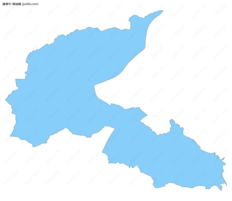 梅城镇边界地图