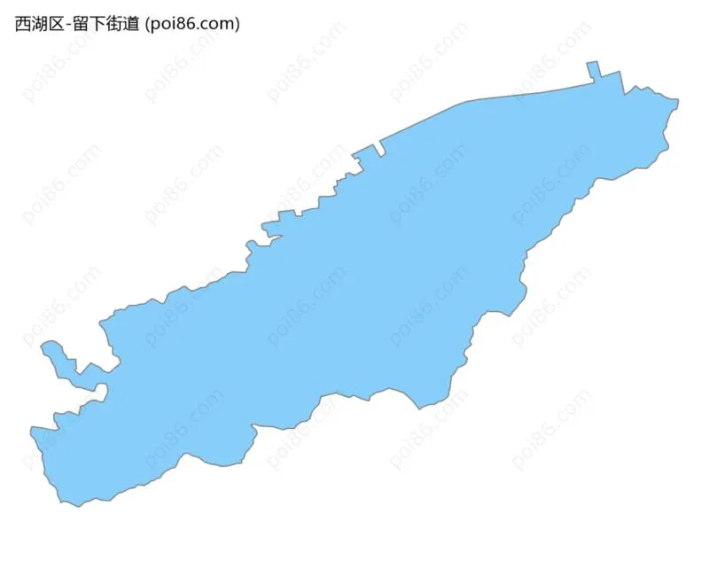 留下街道边界地图