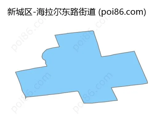海拉尔东路街道边界地图