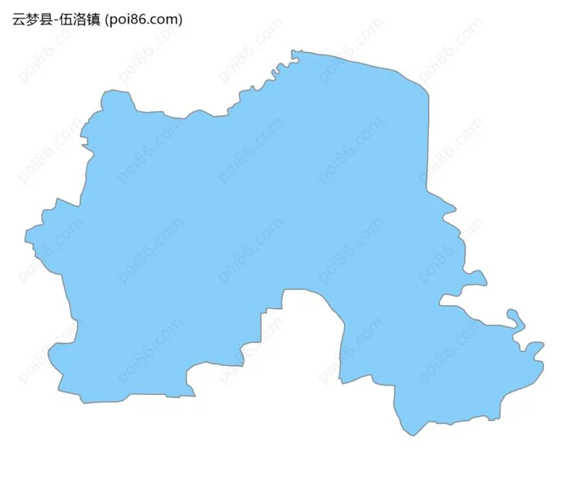 伍洛镇边界地图