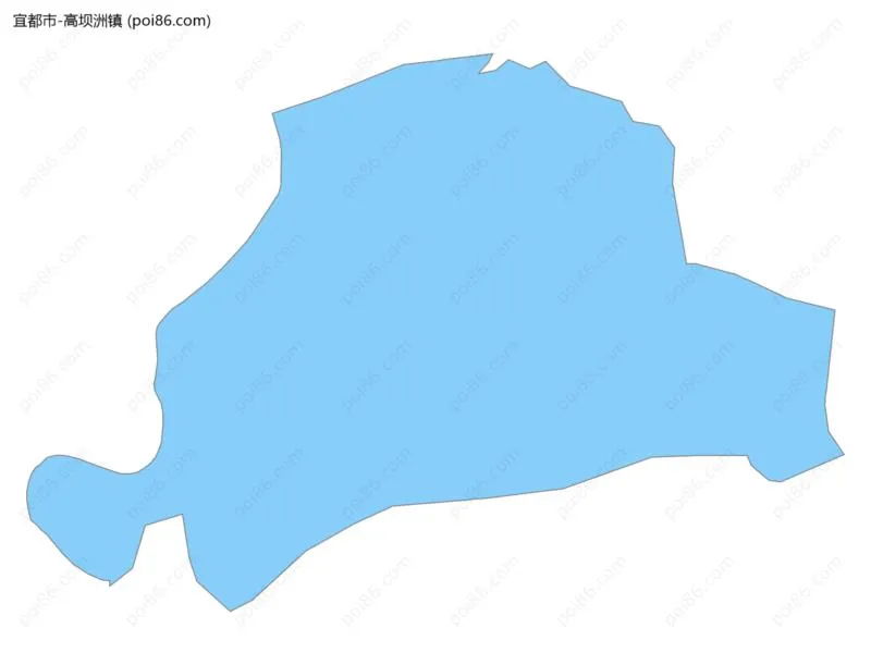 高坝洲镇边界地图