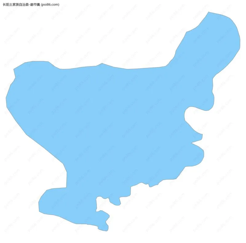 磨市镇边界地图