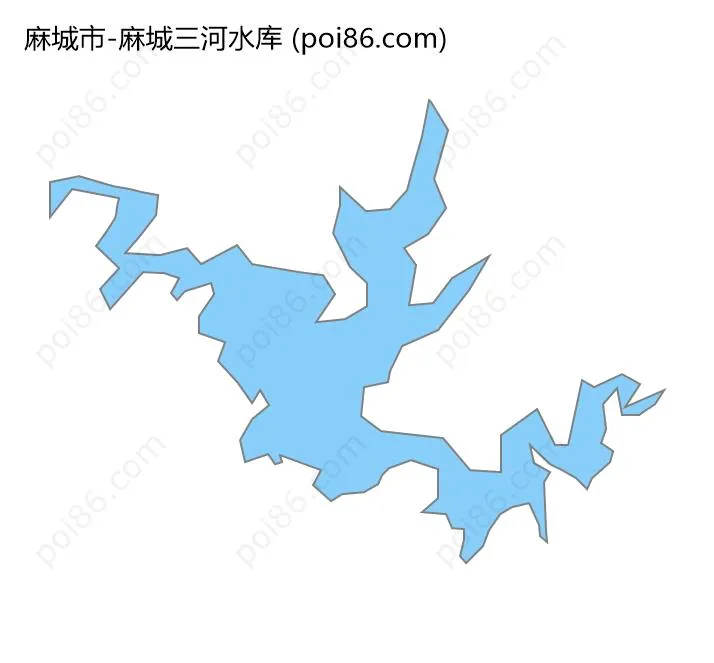 麻城三河水库边界地图