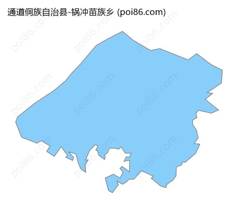 锅冲苗族乡边界地图