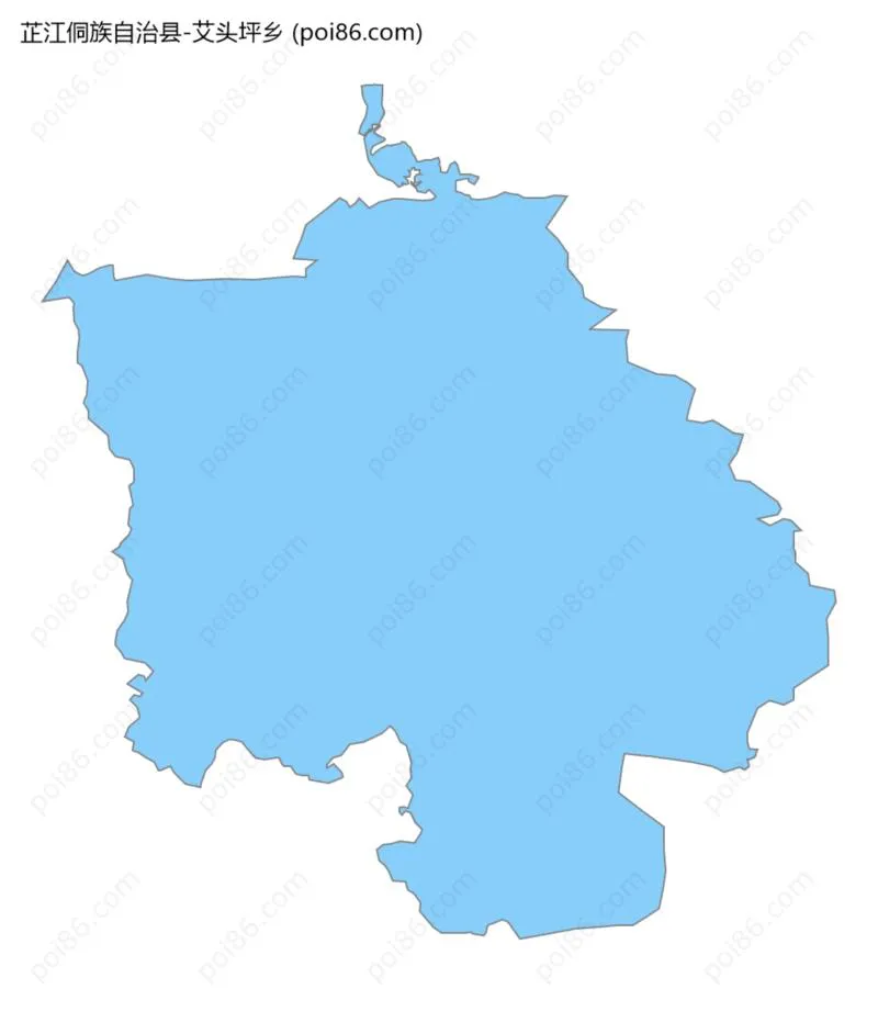 艾头坪乡边界地图