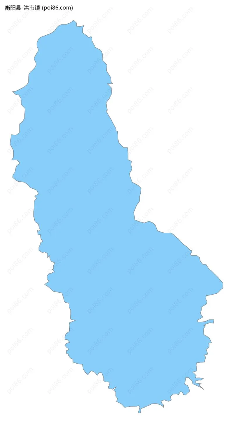 洪市镇边界地图