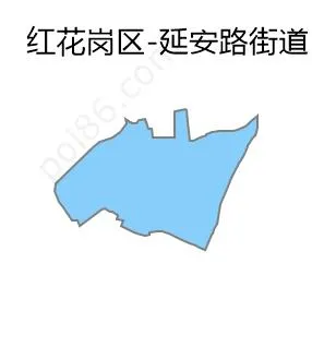 延安路街道边界地图