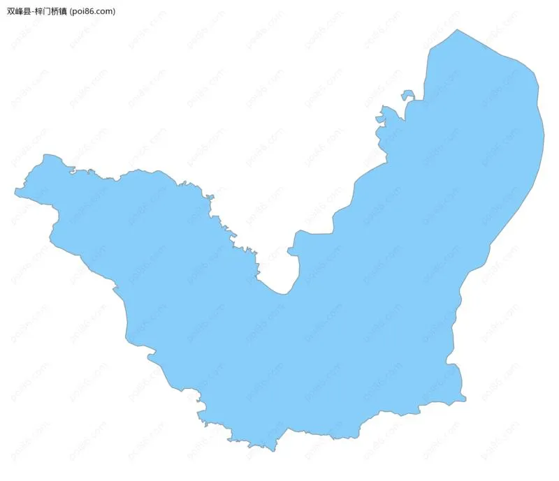 梓门桥镇边界地图