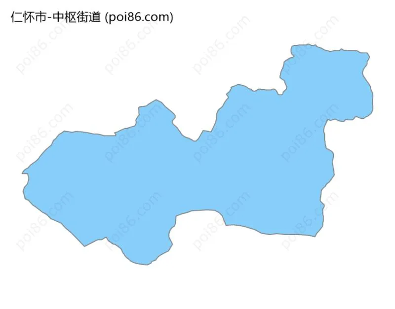 中枢街道边界地图