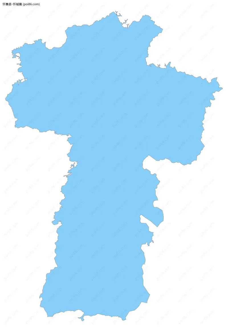 怀城镇边界地图