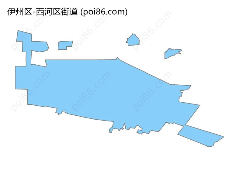 西河区街道边界地图