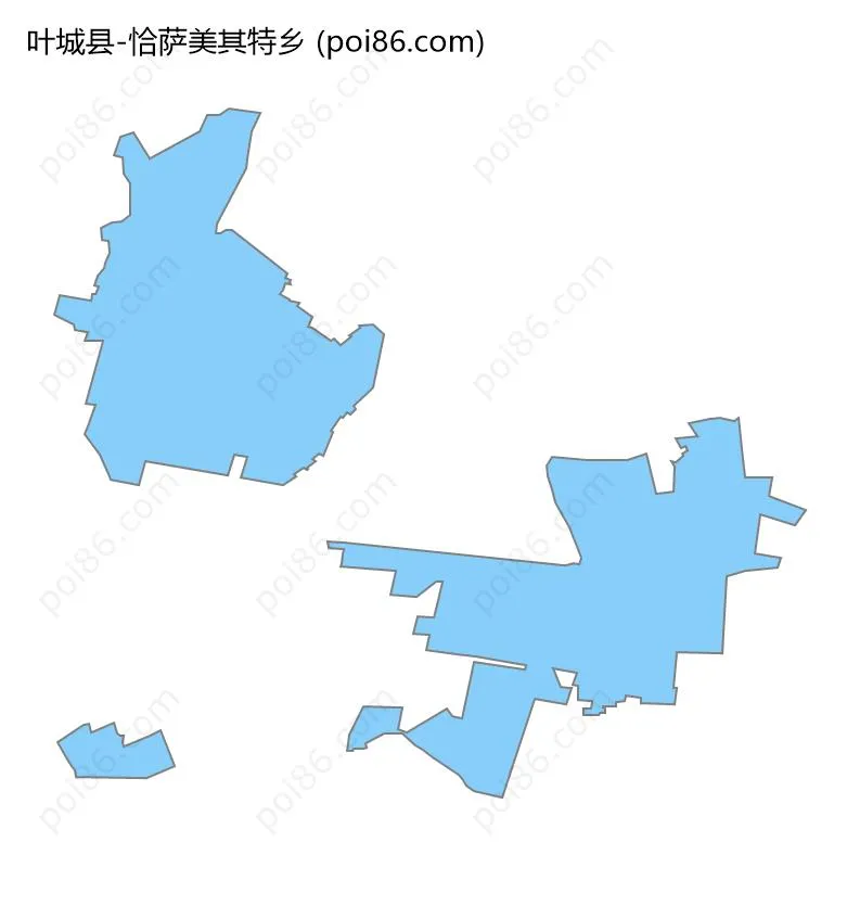 恰萨美其特乡边界地图
