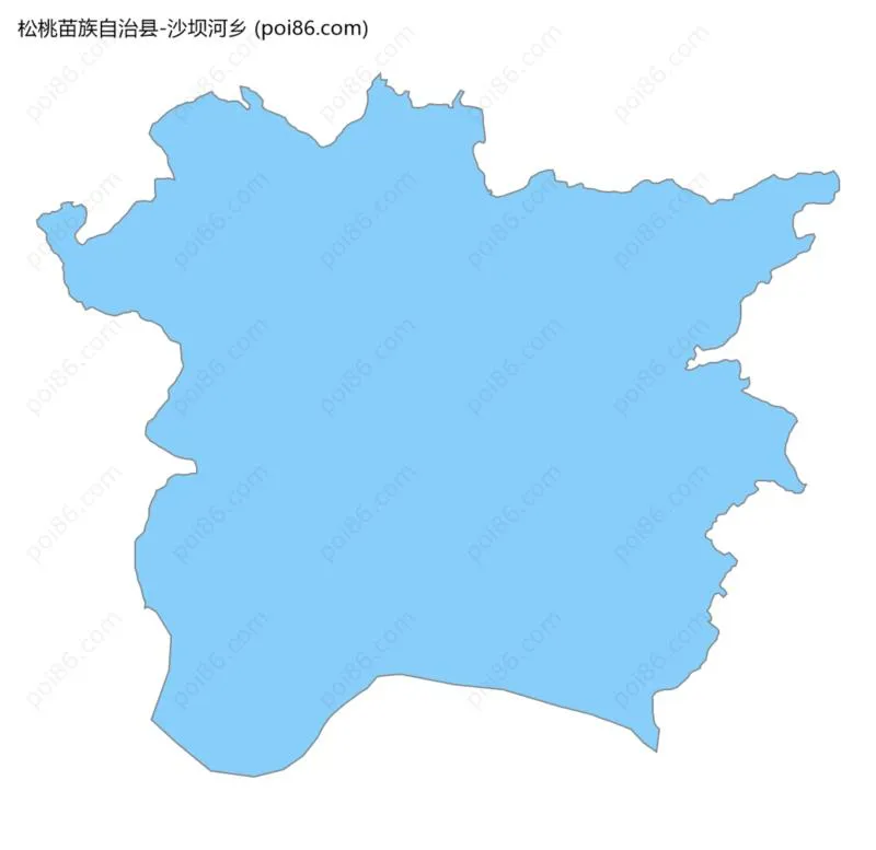 沙坝河乡边界地图