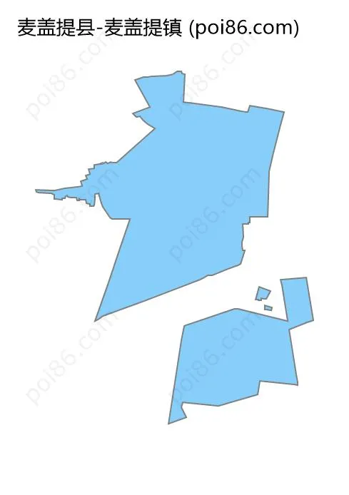 麦盖提镇边界地图