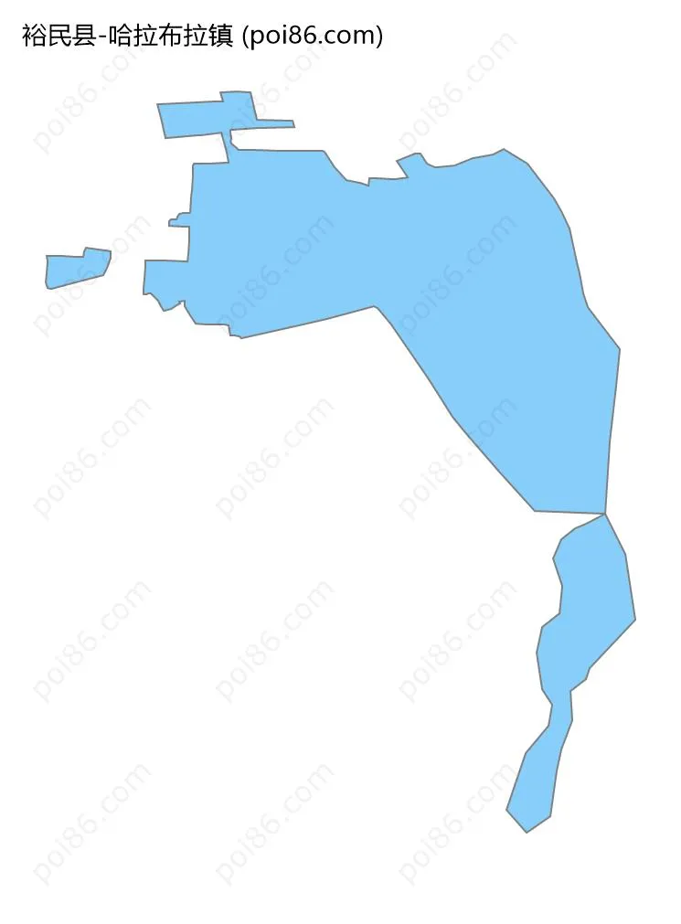 哈拉布拉镇边界地图