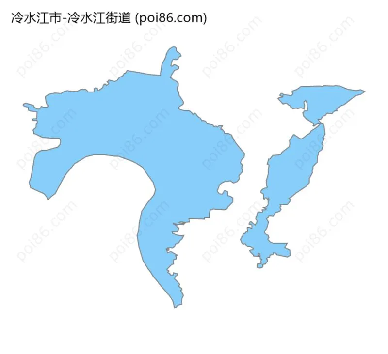 冷水江街道边界地图
