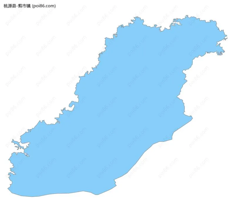 剪市镇边界地图