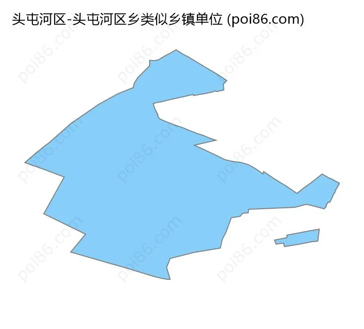 头屯河区乡类似乡镇单位边界地图