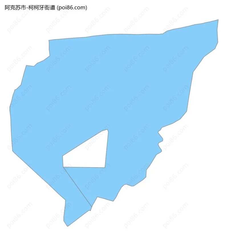 柯柯牙街道边界地图