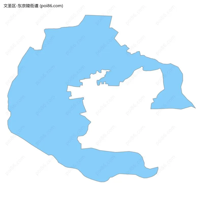 东京陵街道边界地图