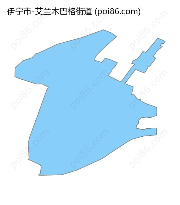 艾兰木巴格街道边界地图