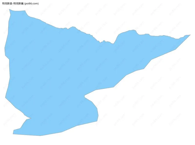 特克斯镇边界地图