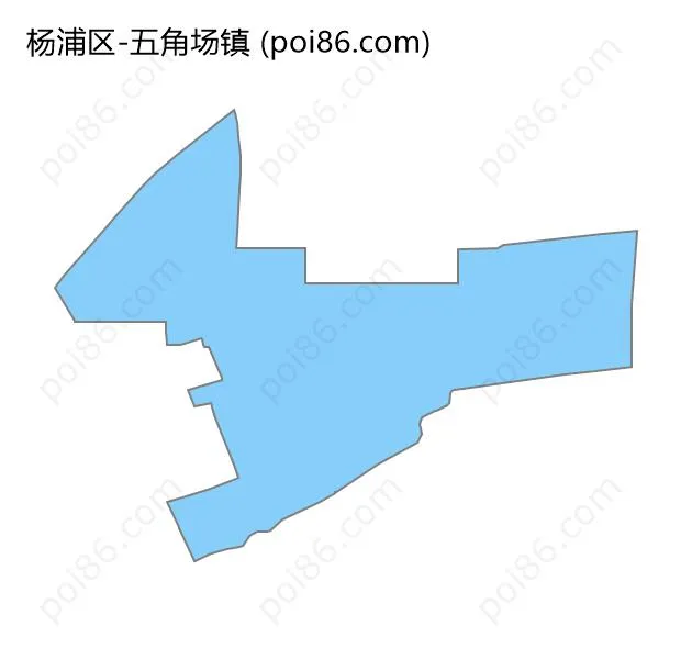 五角场镇边界地图