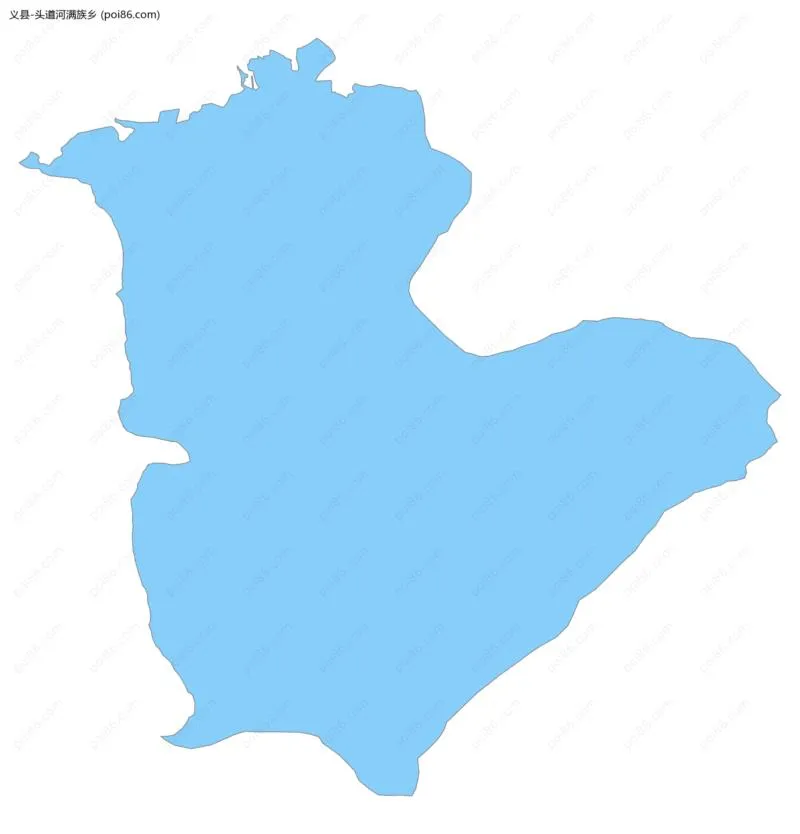 头道河满族乡边界地图