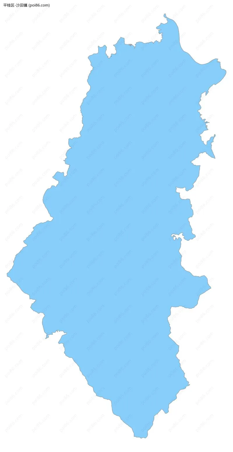 沙田镇边界地图