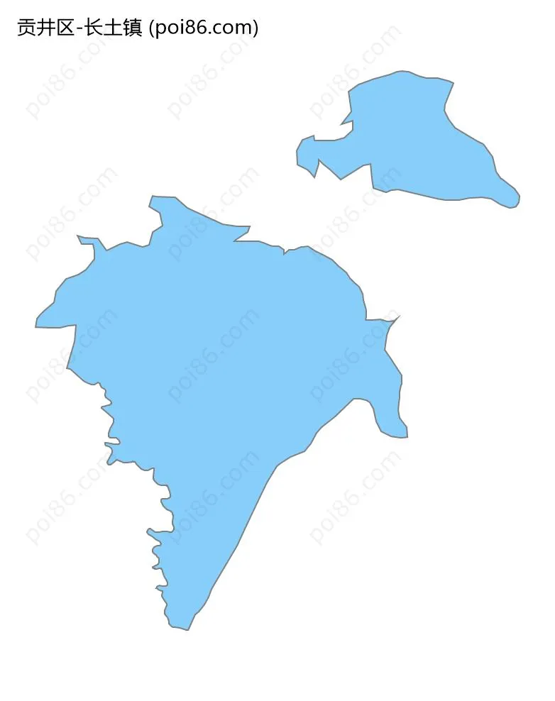 长土镇边界地图