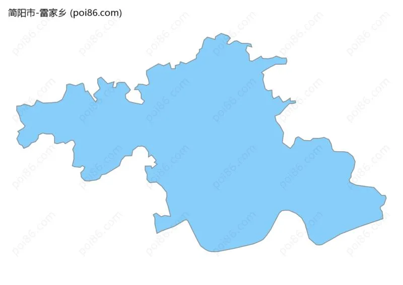 雷家乡边界地图