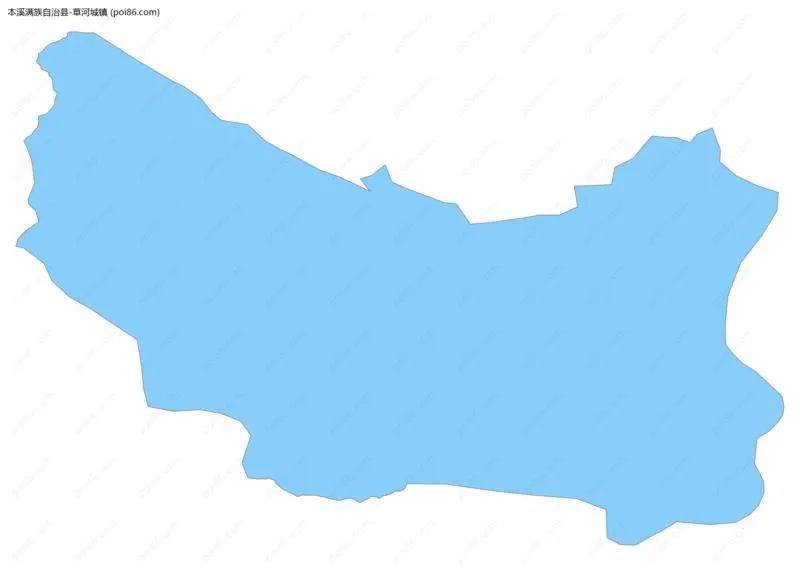 草河城镇边界地图