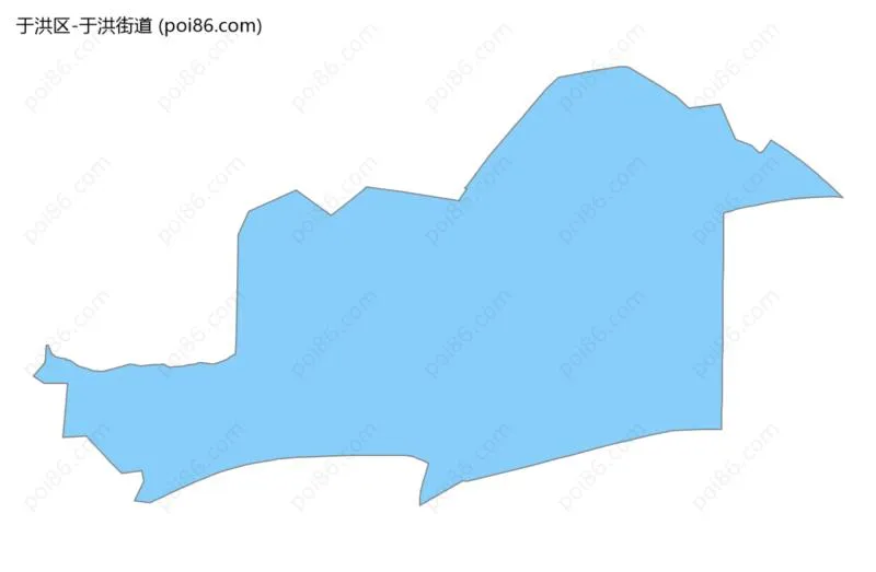 于洪街道边界地图