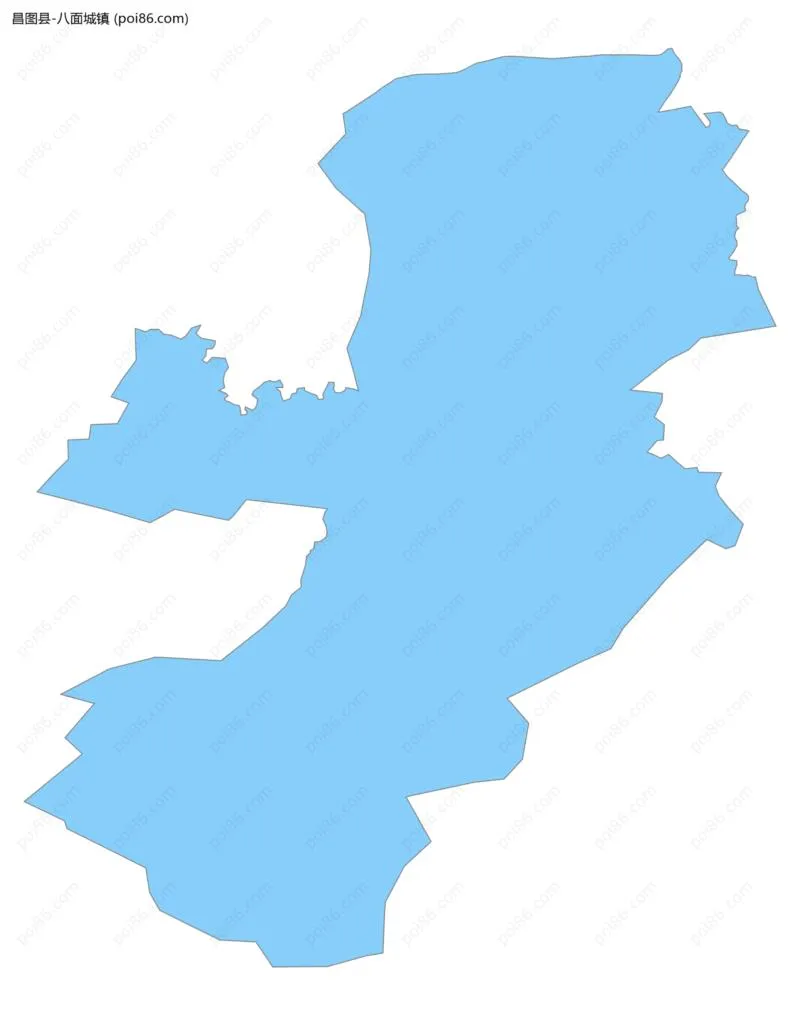 八面城镇边界地图