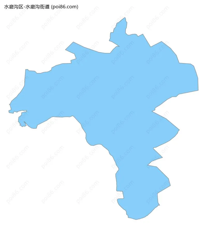 水磨沟街道边界地图