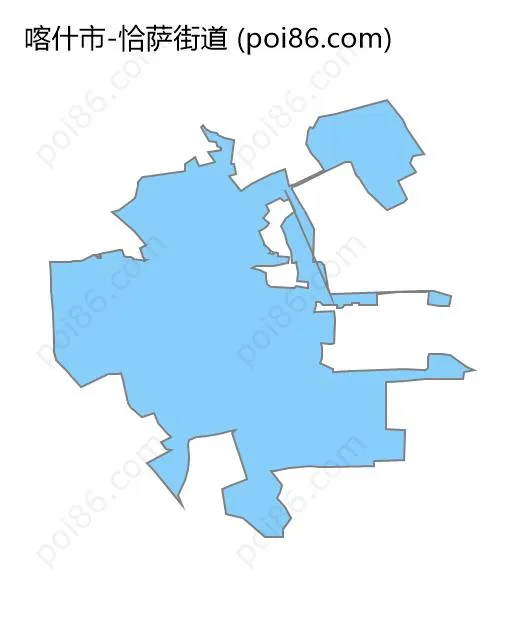 恰萨街道边界地图