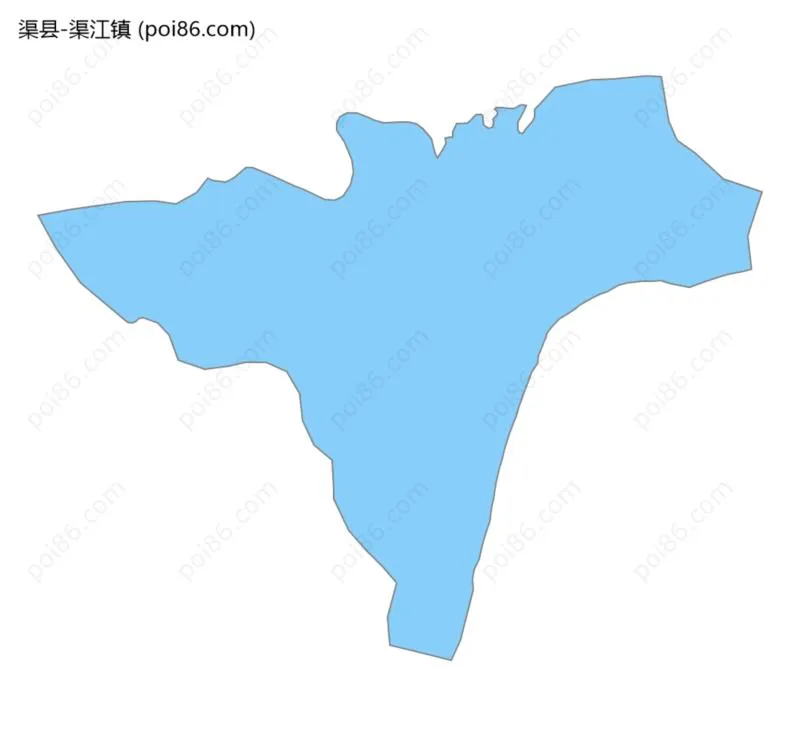 渠江镇边界地图